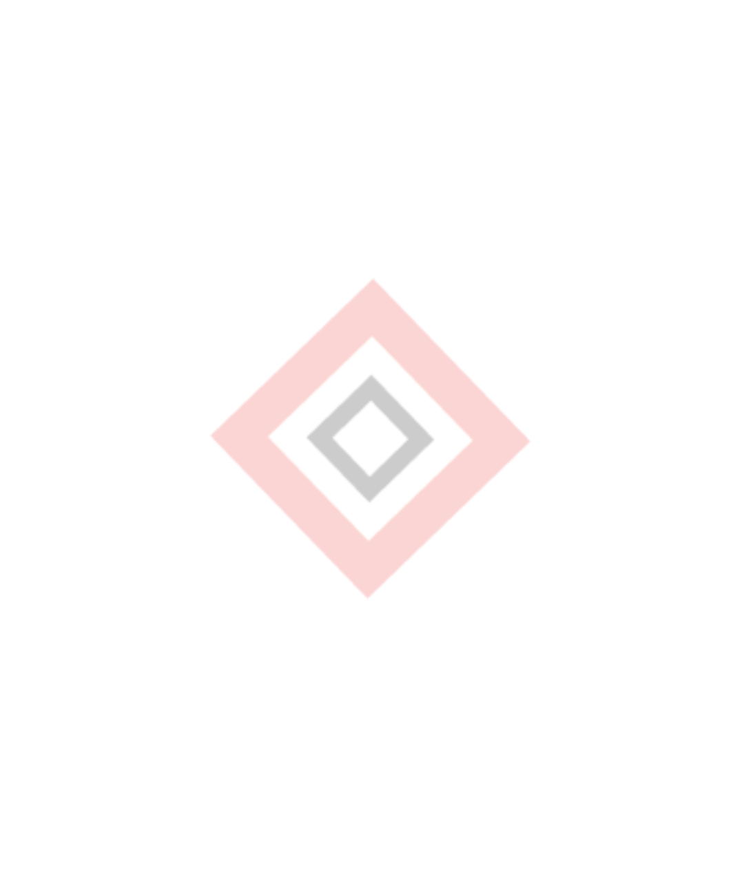 A simple graphic features three nested diamond shapes in a symmetrical pattern against a white background. The outer and inner diamonds are a light pink, while the middle diamond is a soft gray.